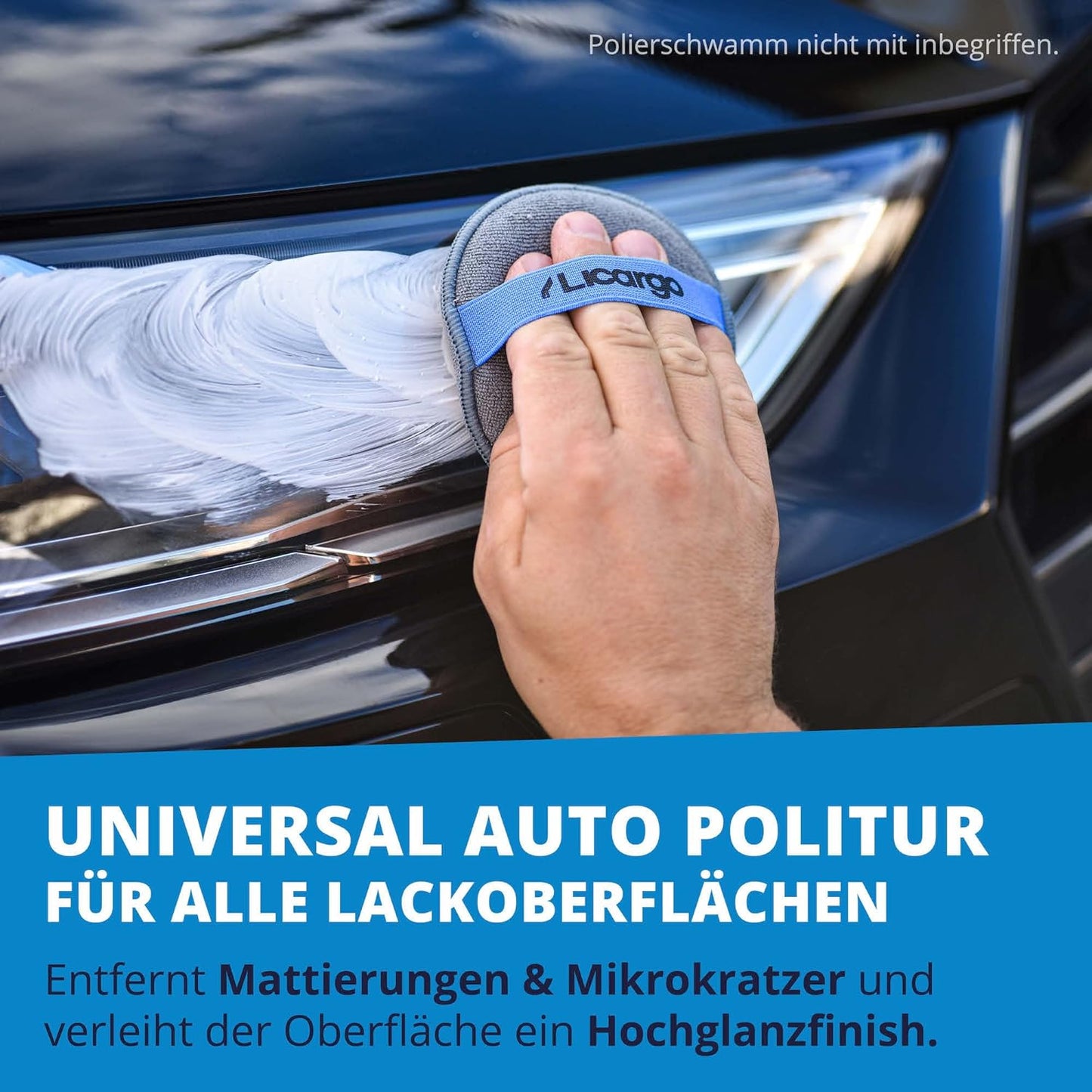 Licargo Universal Polierpaste 150 ml - Feinpolitur für Acrylglas, Epoxidharz, Lack, Gelcoat, Chrom und Kunststoff - Entfernt Mikrokratzer und stellt Hochglanz wieder her