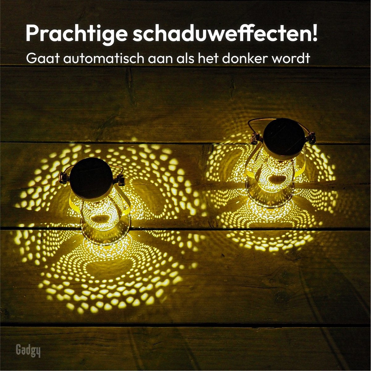 Gadgy Solar-Tischlampe Petroleum - 2er-Set aus Metall - Solar-Gartenleuchte - Led-Außenleuchte mit Tag/Nacht-Sensor - Tischleuchte - Hängelampe - Gartenlaterne - 21 x Ã˜11,5 cm