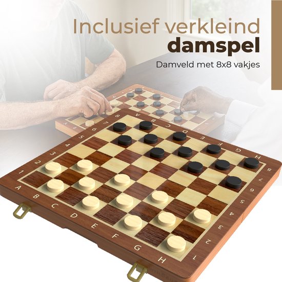 Windsor Schachbrett mit Schachfiguren - Dame - 40 cm - Anmerkungen - Schachset - Magnetisches Schachset - Holz