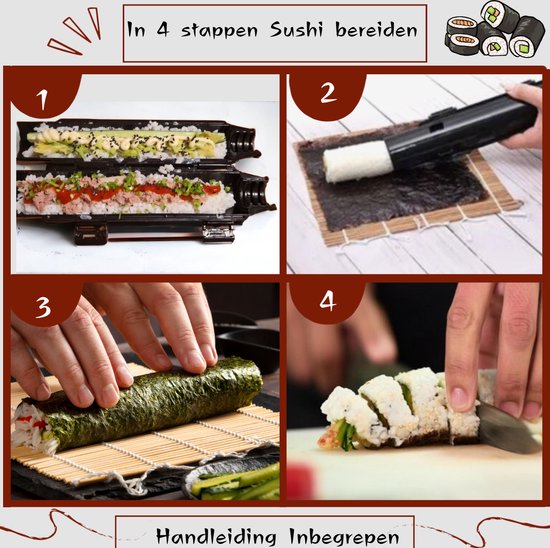 Sushi Set XXL - Sushizubereiter - Sushi Bazooka Set - Schwarz