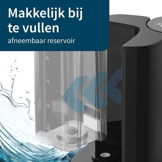 KitchenApp Heißwasserspender mit Filter - Luxus-Wasserkocher mit Temperaturregelung - Heißwasserhahn 2.7L - Schwarz