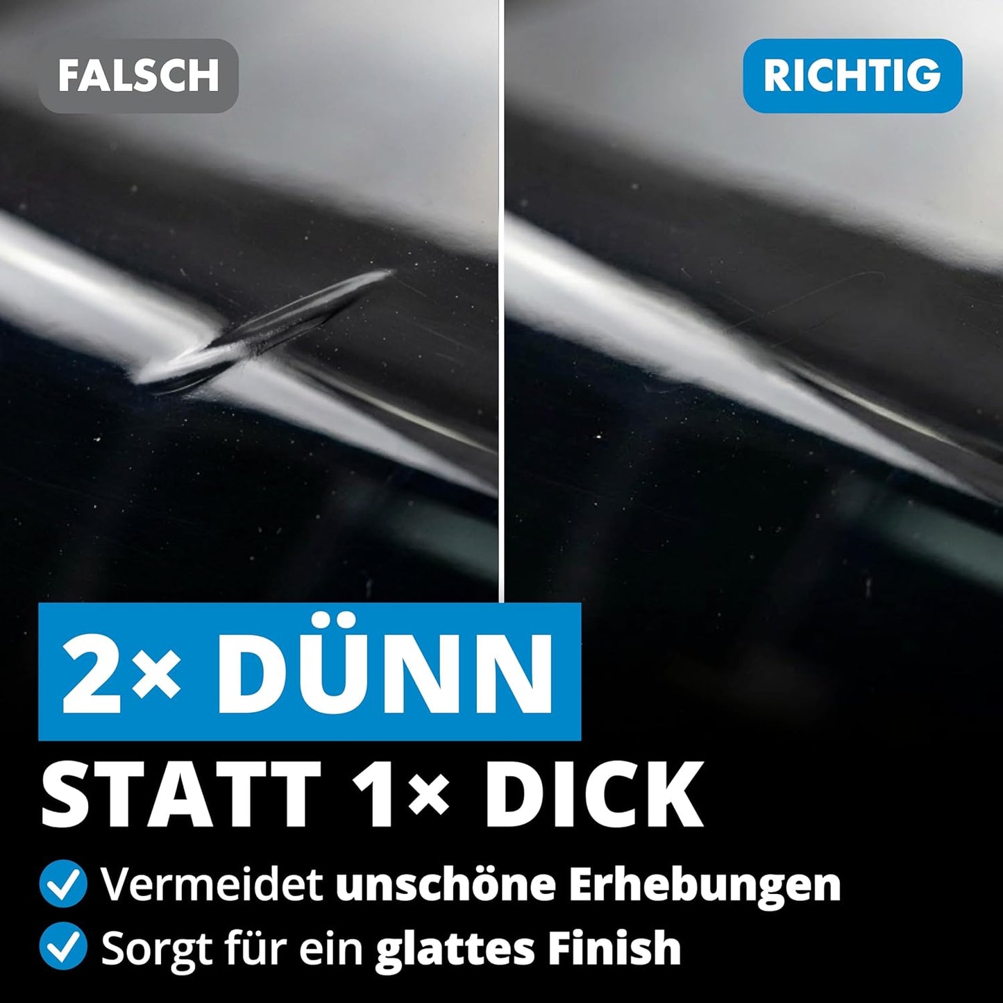 Licargo Lacquer Stick Car Black Gloss 12 ml - Präzisionspinsel - Schnell trocknende Reparatur von Kratzern und Steinschlägen