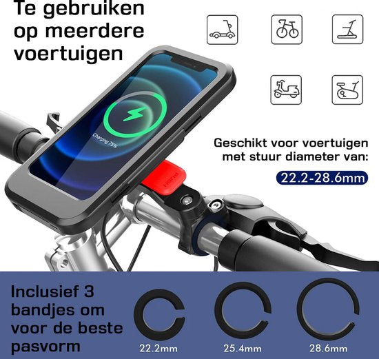 Podec - Wireless Charger und Smartphone Halterung Fahrrad - 360 Grad Rotation - Auch für Roller & Motorrad