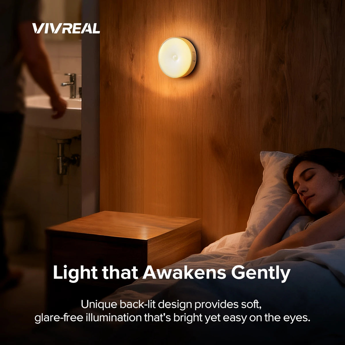 VIVREAL Nachtlichter 6er-Pack NL-02 – Sanfte Stimmungsbeleuchtung – ABS+PC – Kompakt & kabellos