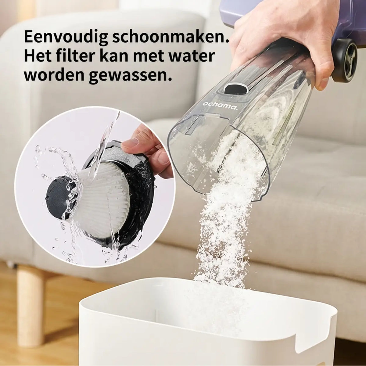 Ochama 2-in-1-Staubsauger mit Kabel (Hand- und Stabstaubsauger) 0,5 l – Leicht, 500 W hohe Saugleistung, schlankes Design, transparenter Staubbehälter, einfach zu montieren/demontieren – Ideal für Haushalte mit Haustieren