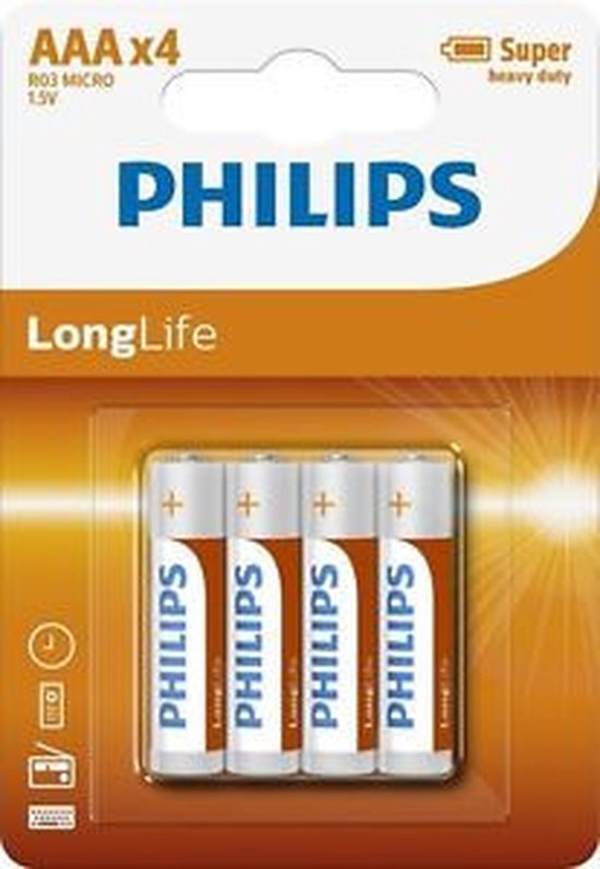 Philips LongLife Akku AAA 4er-Pack