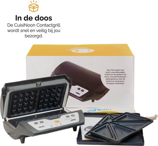 CuisiNoon - Multifunktions-Waffeleisen, Toasti-Gerät und Grillgerät - 1000W