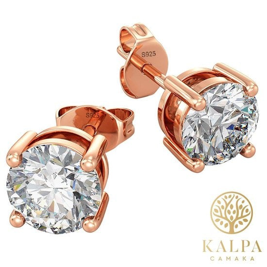 Yolora Damen Ohrringe mit Kalpa Camaka Kristalle - Rose-farbig - 18K Rose Gold Plated - Damen Ohrringe Rose Gold - Schmuck - Exklusive Geschenk-Box - Muttertag Geschenk