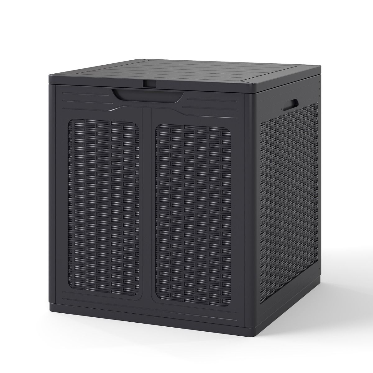 Coast Aufbewahrungsbox mit Deckel – Rattan-Optik – multifunktional – braun/schwarz – 145 Liter