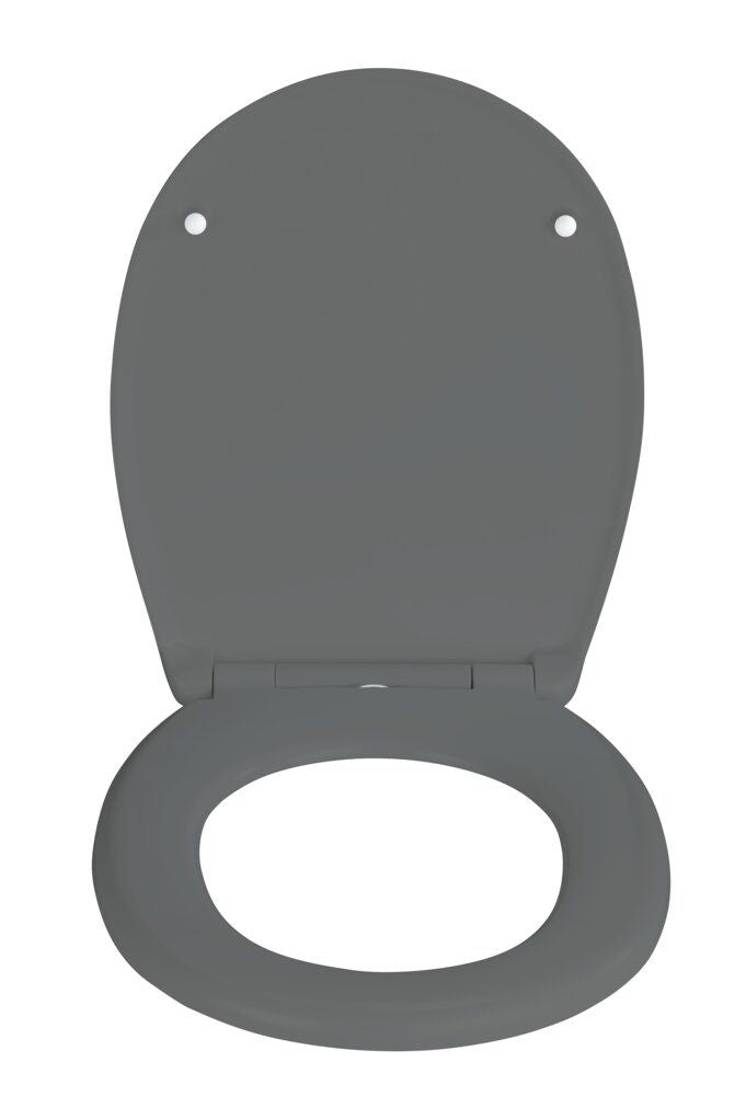 WENKO Vorno Neo Toilettensitz Grau – Duroplast – Easy-Close – Fix-Clip