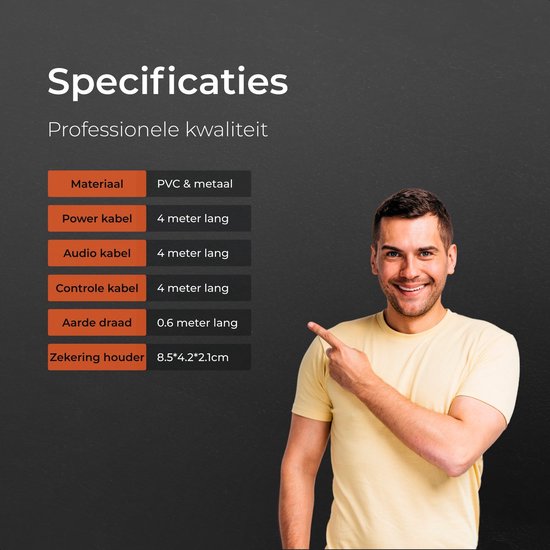 Subwoofer-Kabelsatz – Kompletter Audio-Kabelsatz – Geeignet für Auto-Soundsysteme – Skoov