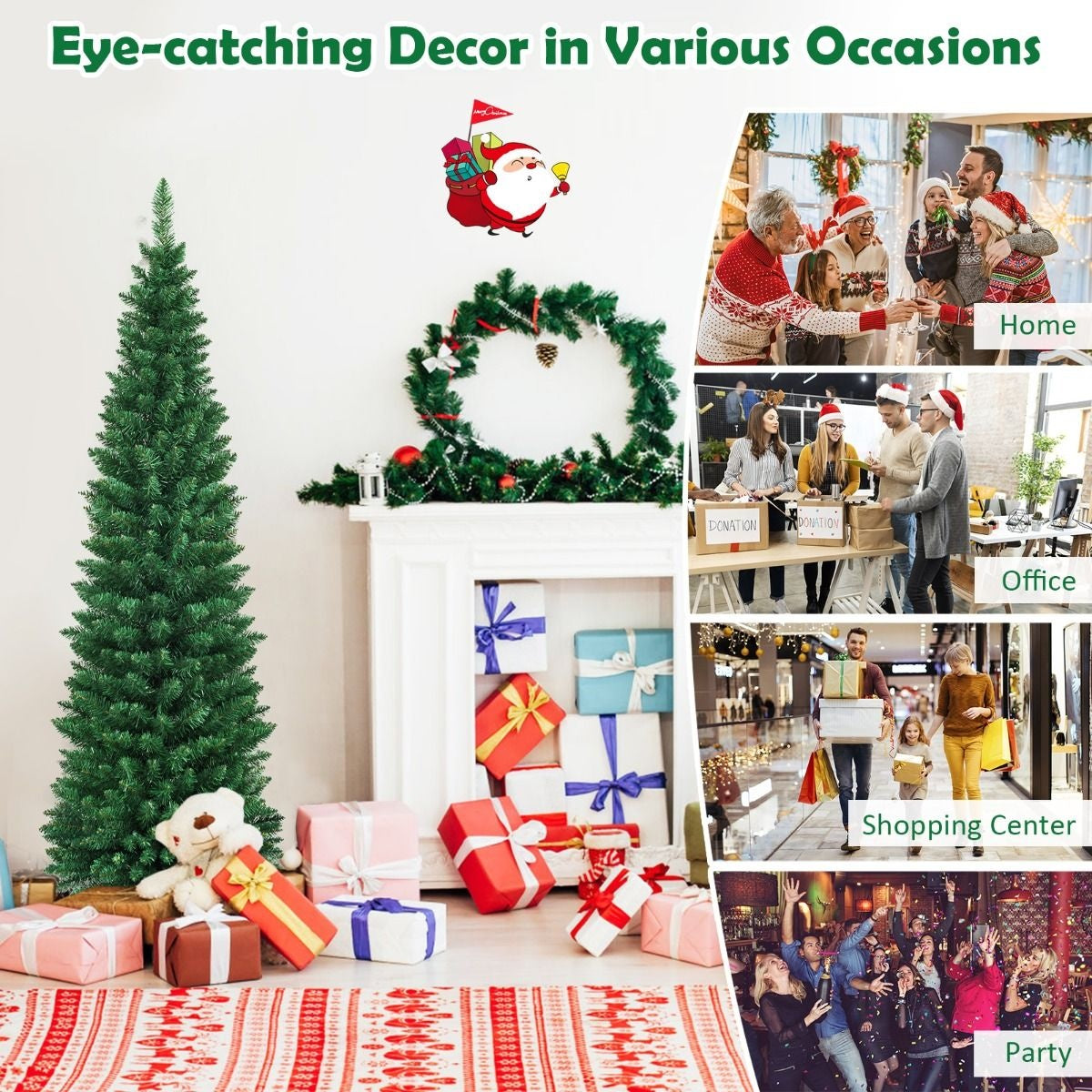 Künstlicher Weihnachtsbaum Coast Pencil Shape - PVC - 180cm mit 400 Spitzen