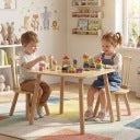 Coast Kindertisch mit 2 Stühlen – Natur – 60 x 60 x 43,5 cm