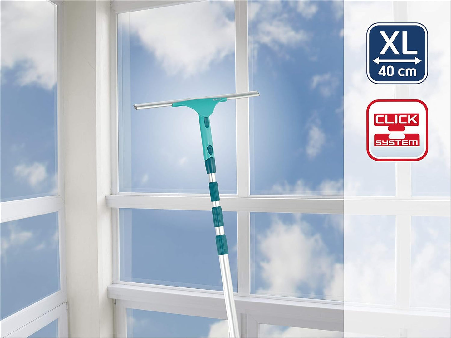 Leifheit - Fensterschieber XL-Set mit Mikrofaser und Teleskopgriff