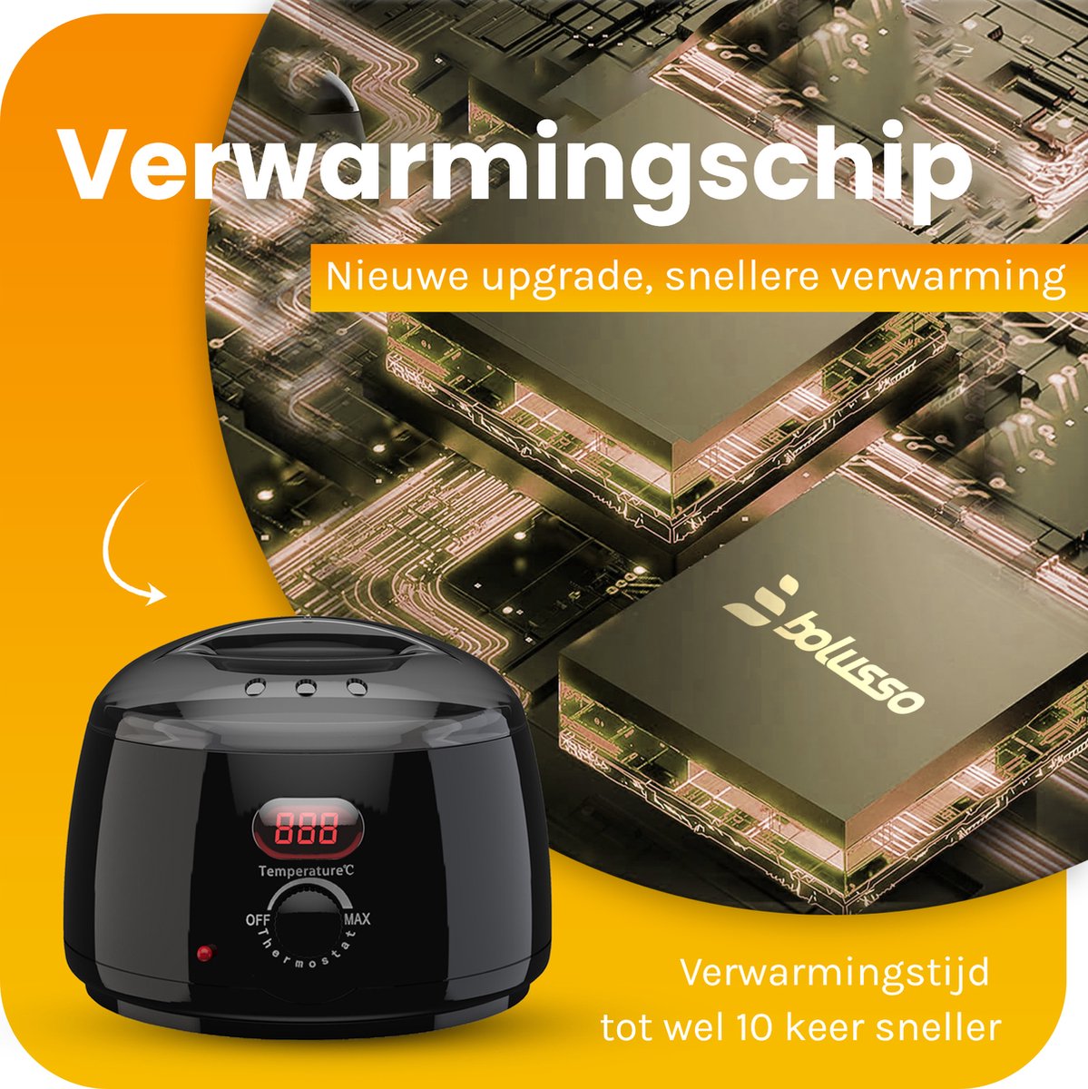 Bolusso Wachsgerät - Haarentfernungsset - NEUES Modell - 5 Arten von Bohnen 500 Gramm - 50 Wachsstäbchen - Kostenloses Nachwachs - Wachserhitzer - Haarentfernungsgerät - Wachsbohnenheizung - Haarentfernungsset - Wachsset
