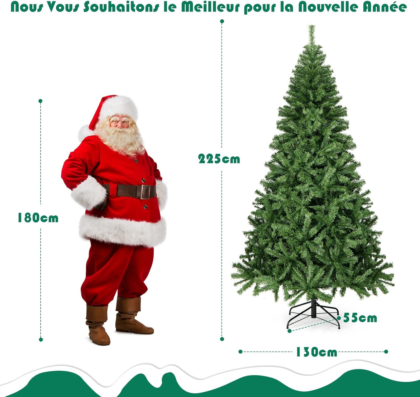Coast Künstlicher Weihnachtsbaum Grün - 270 cm - 2132 PVC-Zweigspitzen - Mit Metallständer