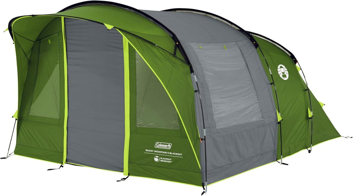 Coleman Rocky Mountain 5 Verdunkelungszelt - strapazierfähiges Polyester-Zelttuch - grün/grau