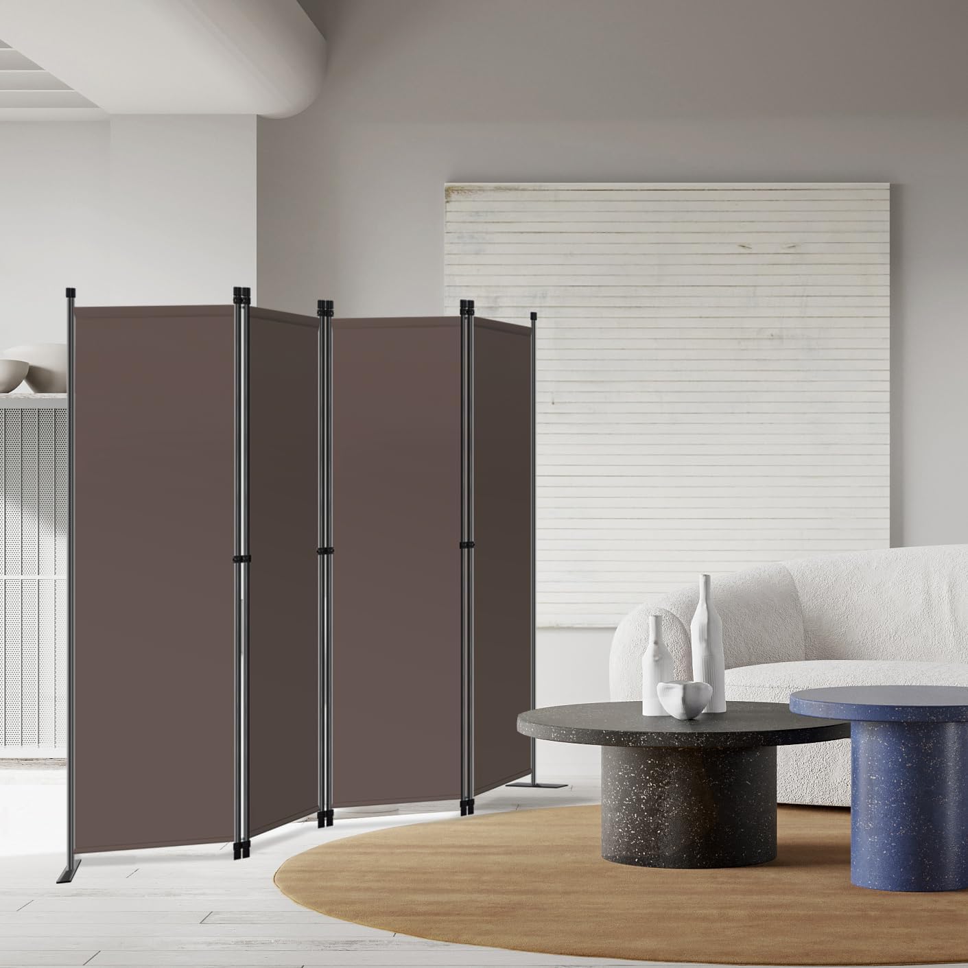 Angel Living Faltwand - 4 Paneele - 224 x 165 cm - Braun