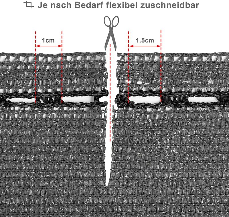 Woltu Fence Screen 1,5 x 25 m - Anthrazit - HDPE-Schattennetz 150 g/m² - Sicht- und Windschutz