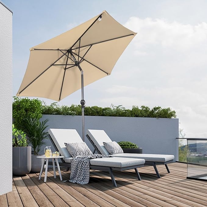 Angel Living Sonnenschirm Ø250 cm - kippbar - Beige
