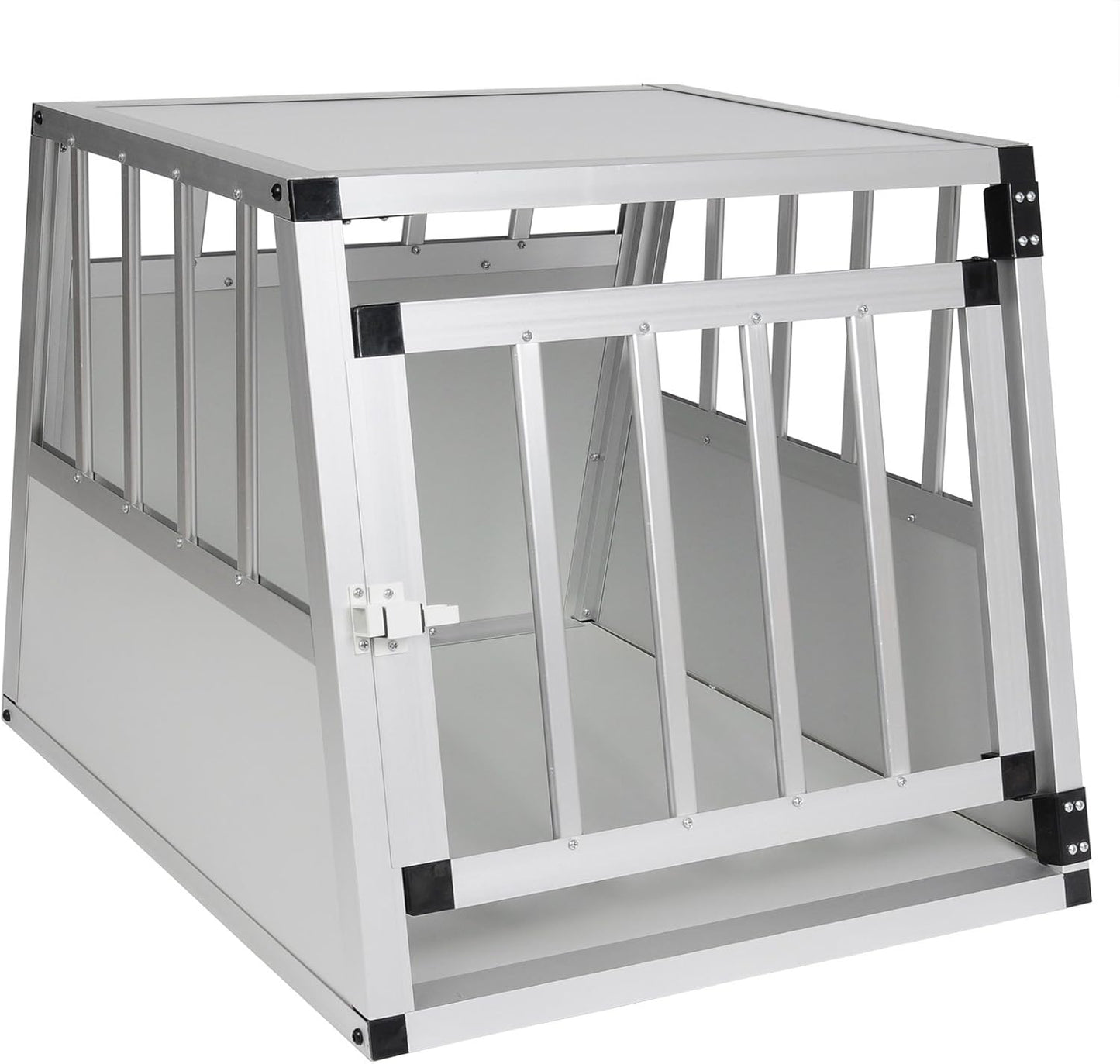 EUGAD Hundebox aus Aluminium – 69 x 54 x 50 cm – Trapezform – Für Auto und Zuhause
