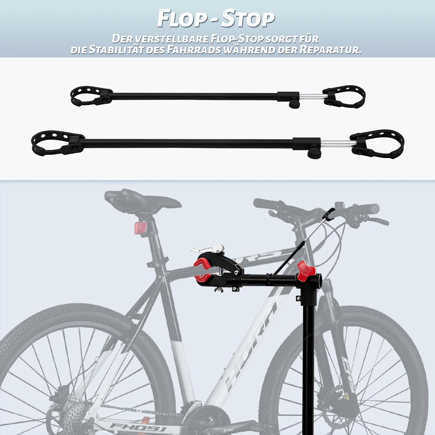 WOLTU Fahrrad-Montageständer Schwarz – 105–185 cm verstellbar – um 360° drehbar – bis zu 25 kg