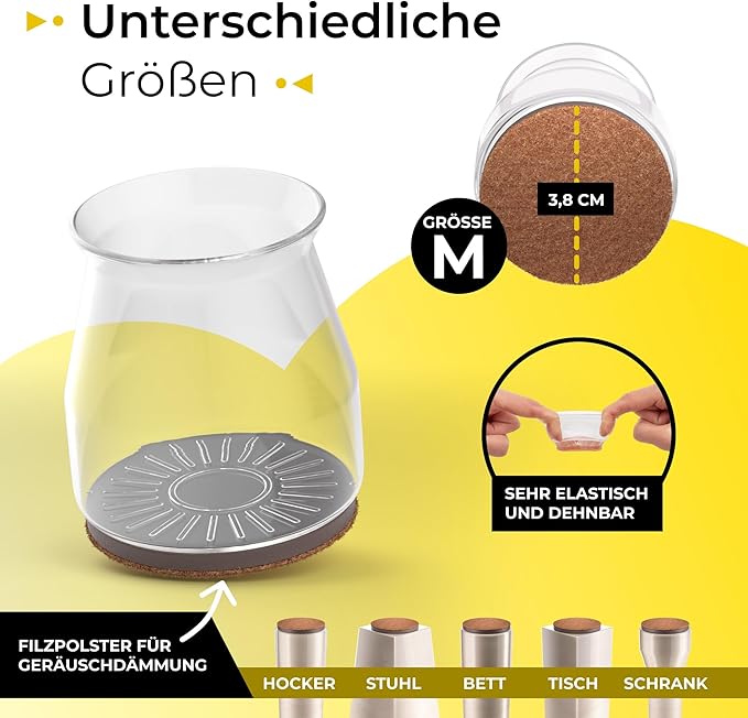 five Dots Stuhlbeinkappen 32 Stück / Satz mittel