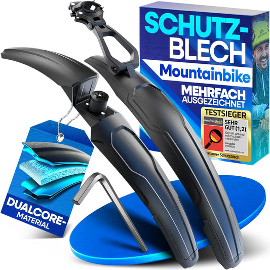 Nextcover MTB-Schutzblech-Set vorne und hinten - Schwarz - 60 x 8 x 1,3 cm - Geeignet für 24-29-Zoll-Fahrräder