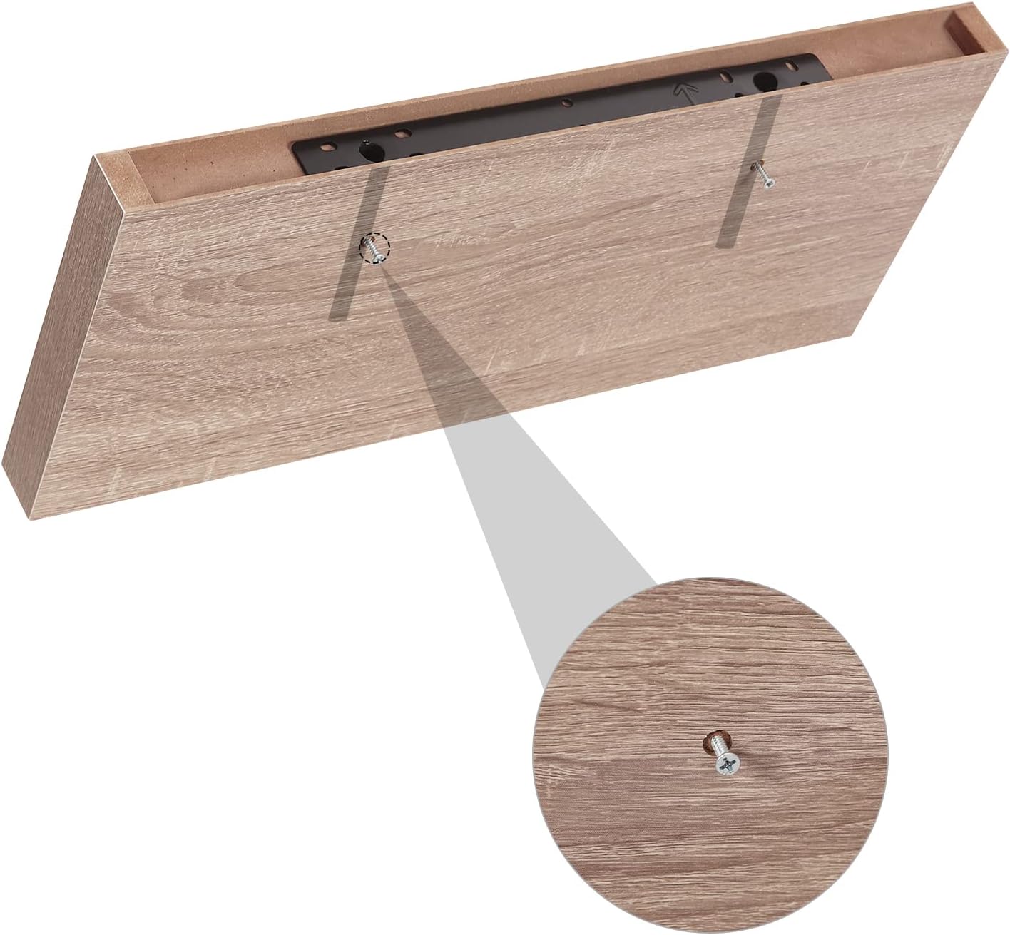 Eugad Wandregal 80 x 22,9 x 3,8 cm - Schwebendes Bücherregal aus Holz in Eichenoptik - Retro Design