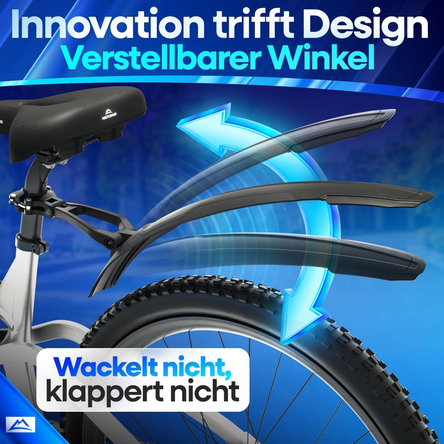 Nextcover MTB-Schutzblech-Set vorne und hinten - Schwarz - 60 x 8 x 1,3 cm - Geeignet für 24-29-Zoll-Fahrräder