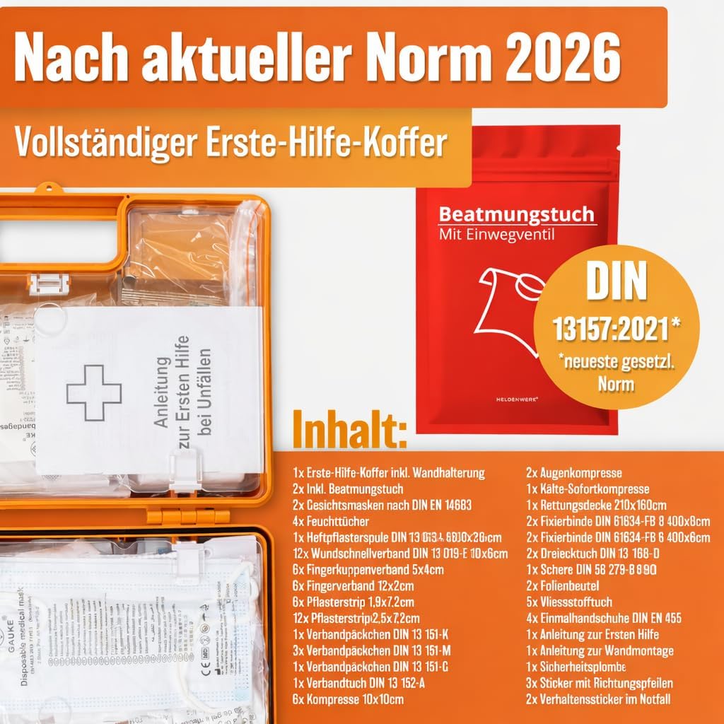 Heroischer Erste-Hilfe-Kasten - 28x22x11,5cm - Orange