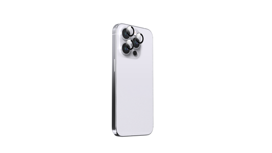 BeHello - Schutz für das Kameraobjektiv - Geeignet für iPhone 15 Pro und 15 Pro Max und 14 Pro und 14 Pro Max - Mit individuellem Objektivschutz und Aluminiumrahmen - Für Apple iPhone - Schwarzes Aluminium und transparentes Glas