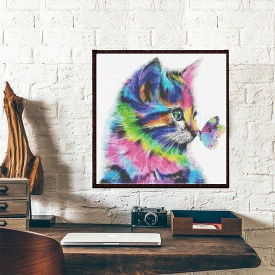 ubyeÂ® Diamond Painting Katze - Diamond Painting für Kinder und Erwachsene - 40x40cm