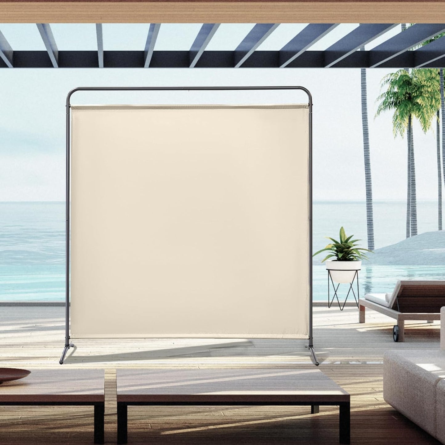 Angel Living Chamber Screens - 1-teilig - faltbar - Beige - 162,5 x 177cm