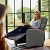 Yaheetech Relaxsessel – Grau – 87 x 61,5 x 99 cm – Verstellbarer Liegesessel mit Fußstütze