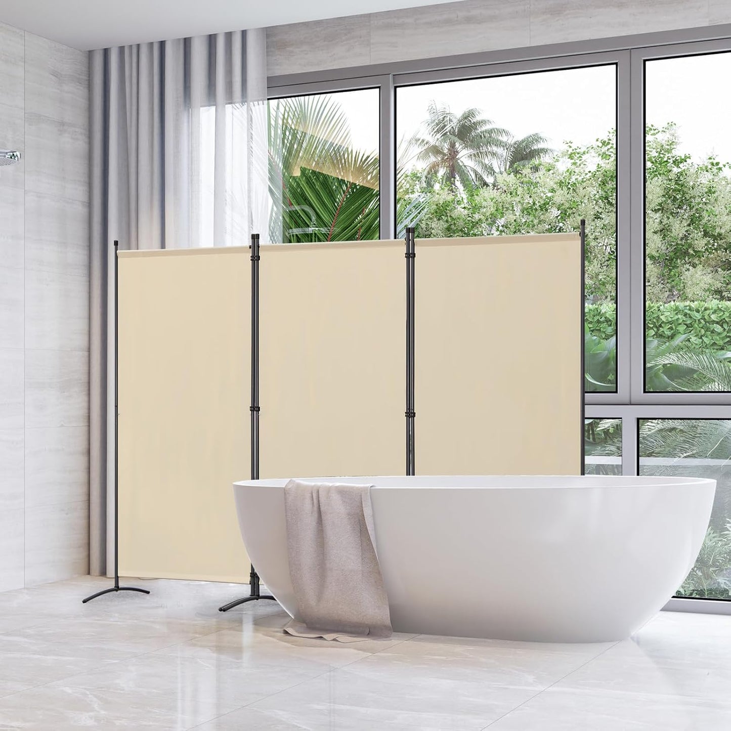 Angel Living Paravent - 3 Platten - faltbar - 243 x 180 cm - beige
