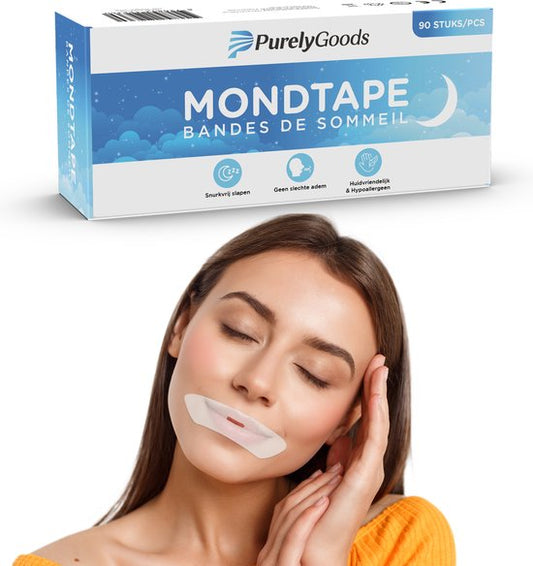 PurelyGoods® Mundklebeband - 90 Stück - Anti Schnarch - Mundklebeband - Mundklebeband - Myotape - Mundpflaster