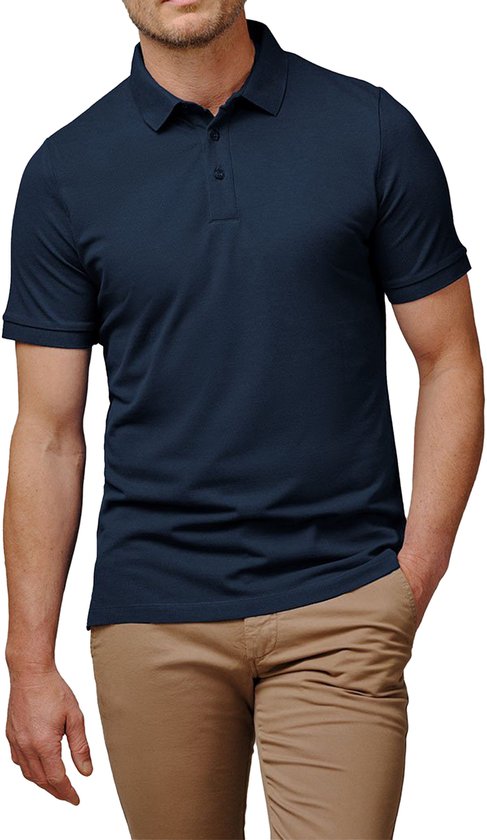 Bamboo Elements – Herren-Poloshirt – Marineblau - Größe XXXL – Herren-Poloshirt – Kurzarm – Piqué-Stoff – Herren-T-Shirt – Bambus