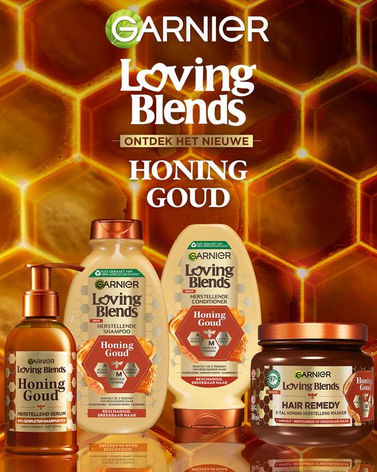 Garnier Loving Blends – Shampoo – Honig Gold – Haarpflege für strapaziertes oder brüchiges Haar – 300 ml