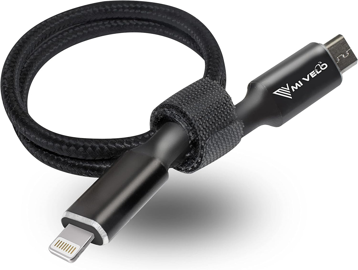 MIVELO E-Bike Ladekabel für Bosch Display - 35 cm OTG Kabel für iPhone (Lightning) - USB-C & Micro-USB - Geeignet für Intuvia, Kiox (nicht 300), Nyon (altes Modell) - Schwarz