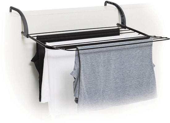 5Five Zusammenklappbarer kleiner Wäscheständer/Trockengestell – 7 Meter Wäscheleine – zum Aufhängen – 60 x 55 cm – für Heizkörper/Türen