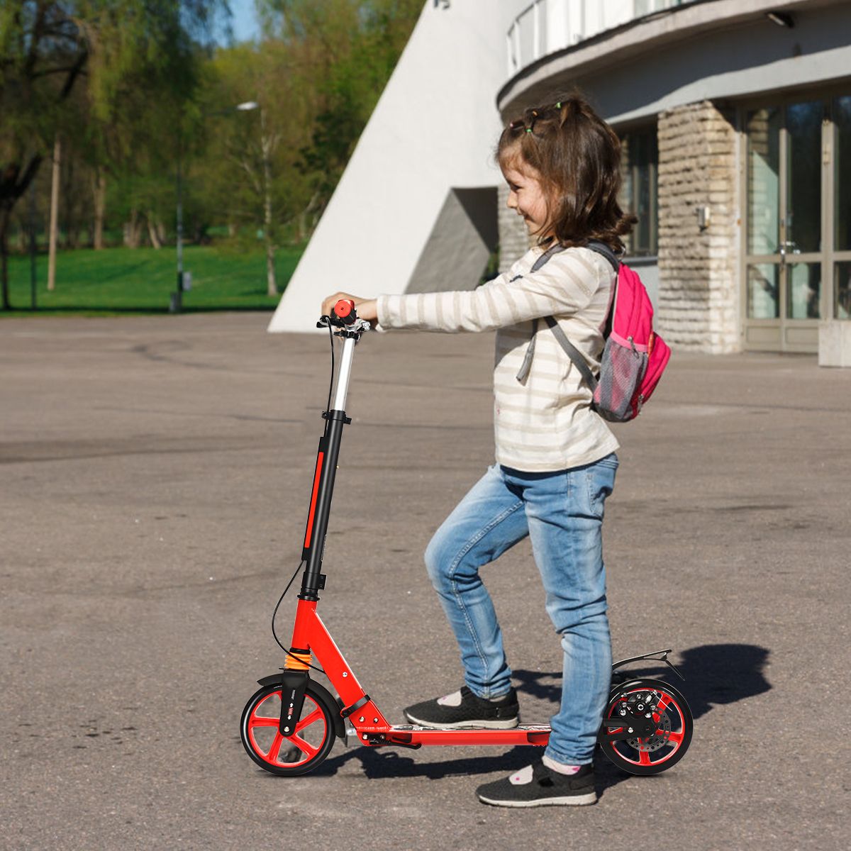 Coast Klappbarer Kinderroller – verstellbarer Lenker – mit Bremsen – Aluminiumlegierung – silber