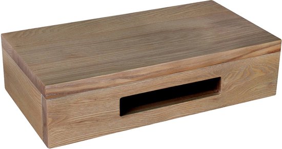 Differnz Waschbeckenablage 40x25x10cm rechteckig mit Handtuchhalter Eiche braun