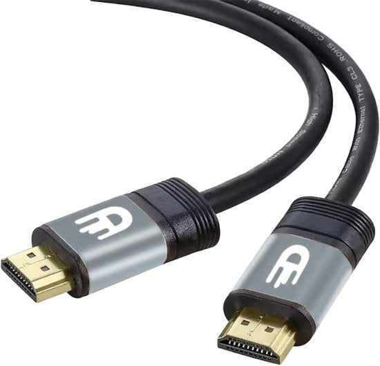 Drivv. Premium-HDMI-Kabel 2.0 – Ultra HD 4K 60 Hz – HDMI auf HDMI – Geeignet für Spielkonsolen – 10 Meter – PVC – Grau