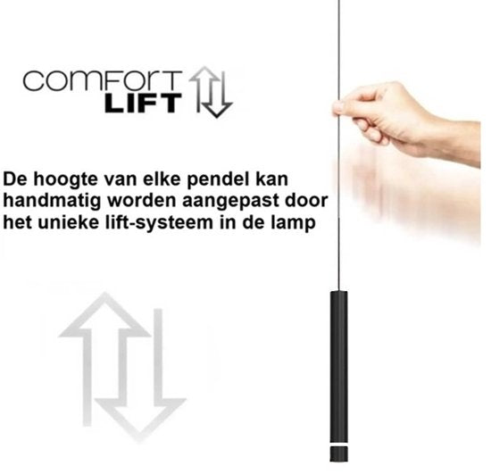 Hängeleuchte Volari 4714ZW, schwarz, Design, höhenverstellbar von 50 bis 170 cm, mit Metall- und Elektronikteilen, Marke Steinhauer