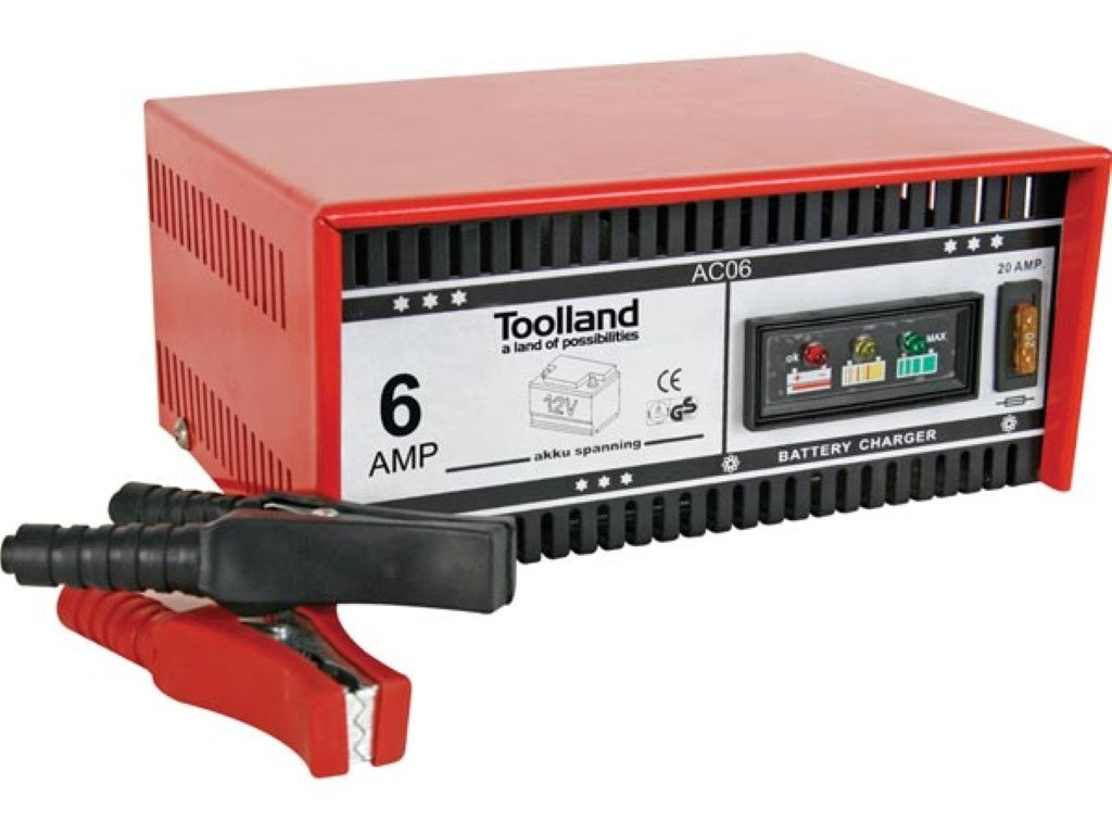 Toolland Ladegerät für 12 V Blei-Säure-Batterien - 6 A
