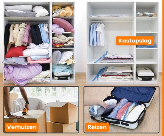 Loti Living Vakuumsäcke für die Reise - 12 Stück/3 Größen - Kleidung - Vakuum Handrollsäcke - Roll Up - Vakuum Roll Up Säcke
