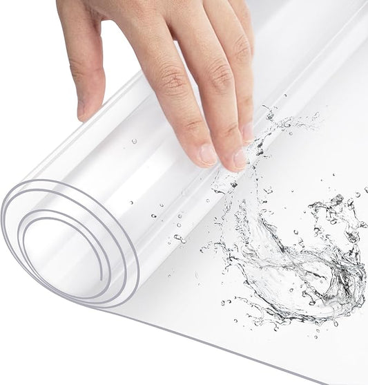 WOLTU Transparente Tischschutzfolie - PVC-Tischdecke - 2 mm stark - 100 x 180 cm Rechteck - wasserdicht