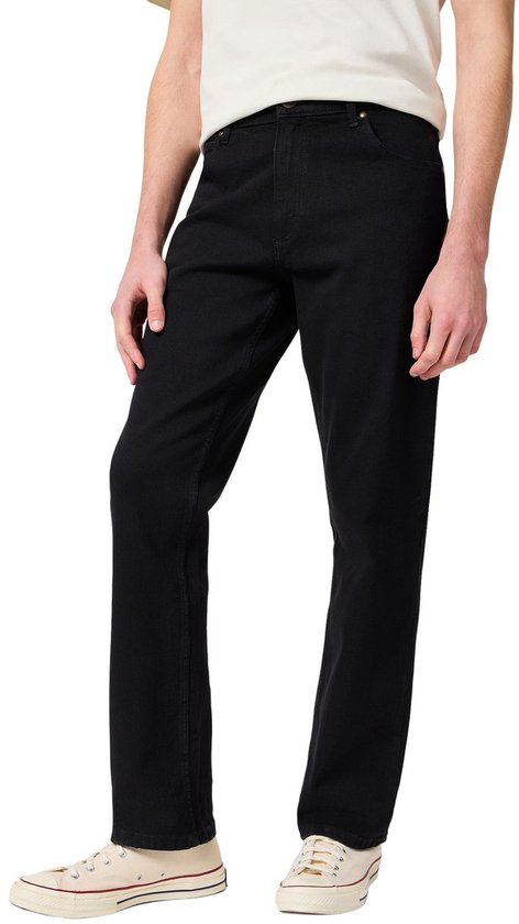 Wrangler STRAIGHT BLACK RINSE Herren-Jeans, Größe 33 x 30