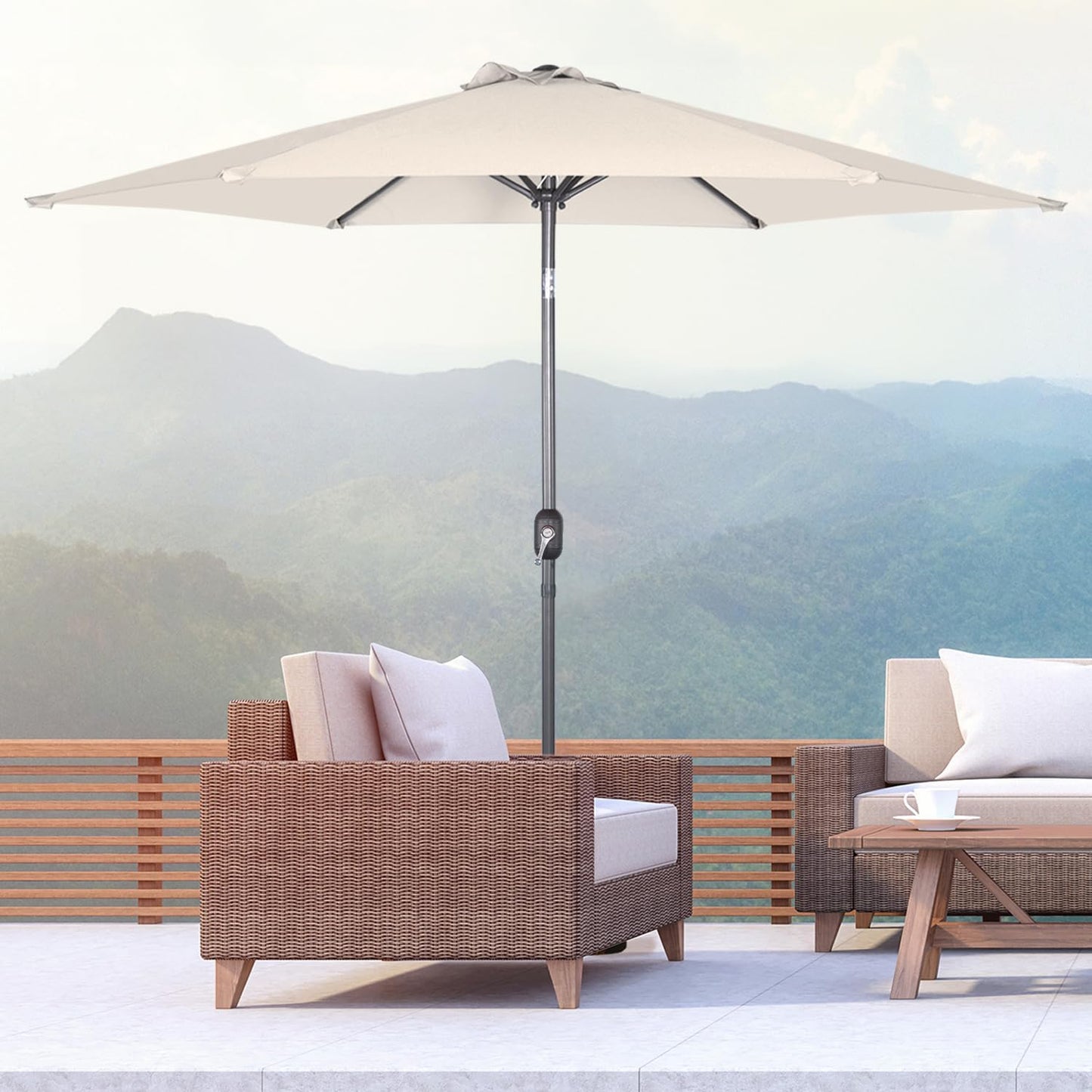 Angel Living Sonnenschirm - Ø300 cm - Kippbar - Creme
